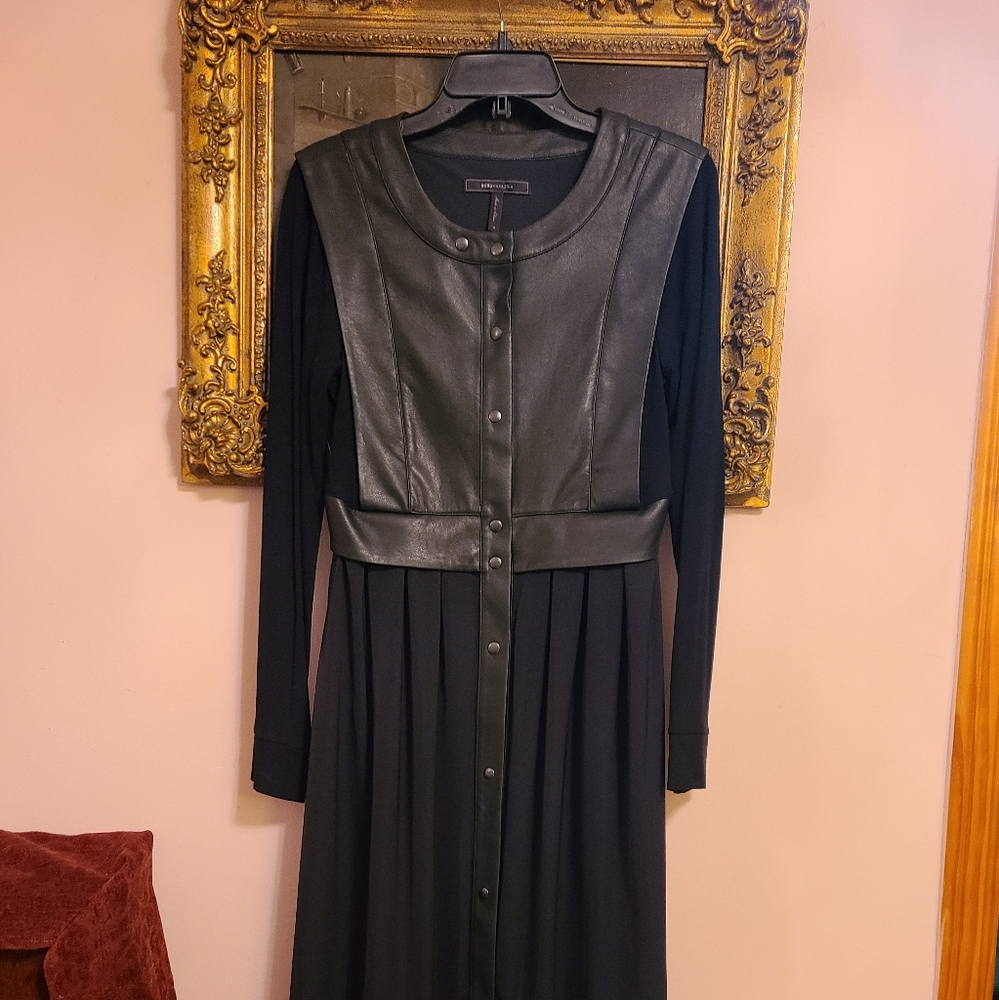 Faux bcbg leather vest dress